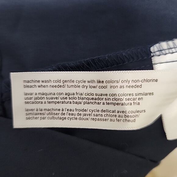 Eloquii Oversized Ruffle Collar Shirt Dress Button Down Navy size 18 D03-0284 - Picture 10 of 11